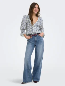 ONLCHARLOT Mid waist Wide leg fit Jeans