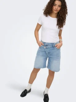 ONLCROSSOVER Mid waist Regular fit Denim shorts