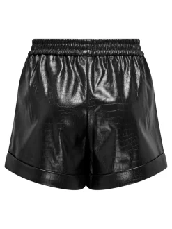 ONLDITTE Oversized fit Imitatieleren shorts