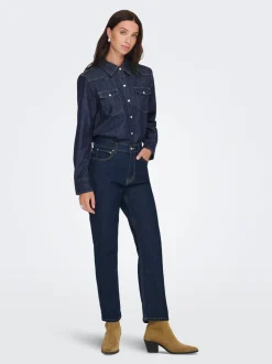 ONLELISA Mid waist Straight fit Enkel lengte Jeans