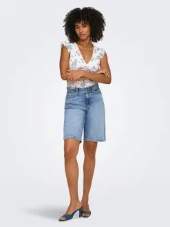 ONLELLA Mid waist Regular fit Denim shorts