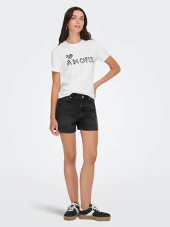 ONLELLA Mid waist Regular fit Denim shorts