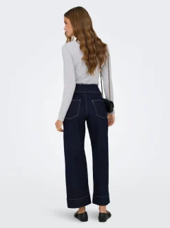 ONLEMILIA High waist Brede pasvorm - bijgesneden Jeans
