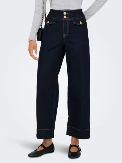 ONLEMILIA High waist Brede pasvorm - bijgesneden Jeans