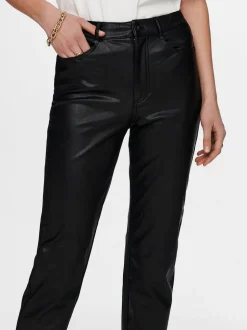 ONLEMILY Regular fit Broek van synthetisch leer