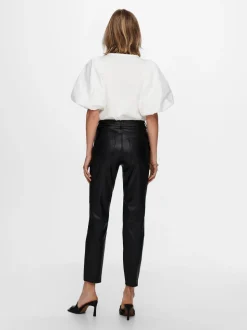ONLEMILY Regular fit Broek van synthetisch leer