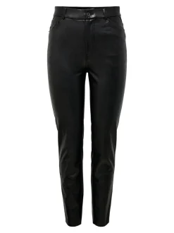 ONLEMILY Regular fit Broek van synthetisch leer