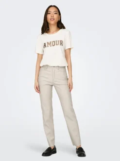 ONLEMILY Regular fit Broek van synthetisch leer