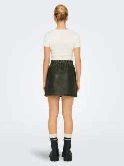 ONLHALLI Rok van synthetisch leer Mini-rok