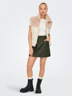 ONLHALLI Rok van synthetisch leer Mini-rok