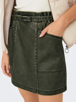 ONLHALLI Rok van synthetisch leer Mini-rok