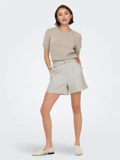 ONLHEIDI Mid waist Regular fit Short van synthetisch leer