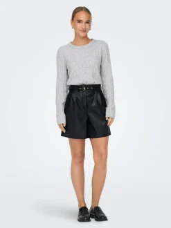 ONLHEIDI Mid waist Regular fit Short van synthetisch leer