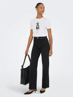ONLJUICY-WAUW High waist Wide leg fit Jeans