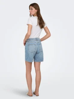 ONLLUMI Mid waist Wide leg fit Denim shorts