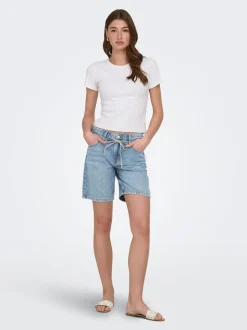ONLLUMI Mid waist Wide leg fit Denim shorts