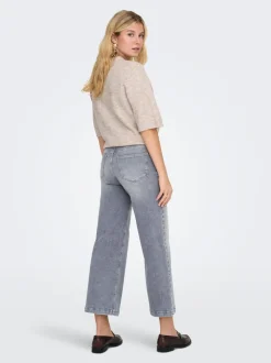 ONLMADISON High waist Wide leg fit Cropped Jeans