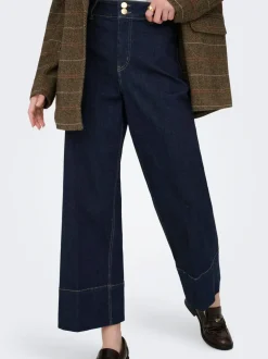 ONLMADISON High waist Wide leg fit Cropped Jeans