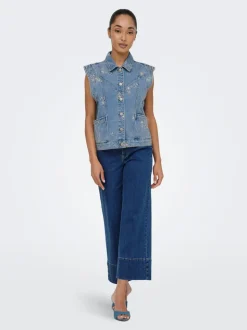 ONLMADISON High waist Wide leg fit Cropped Jeans