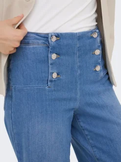 ONLNEW High waist Brede pasvorm - bijgesneden Cropped Jeans