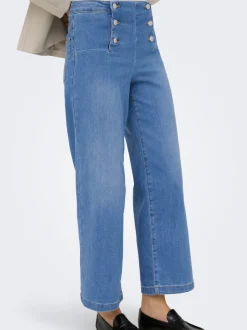 ONLNEW High waist Brede pasvorm - bijgesneden Cropped Jeans