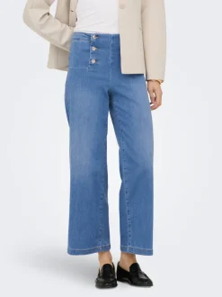 ONLNEW High waist Brede pasvorm - bijgesneden Cropped Jeans