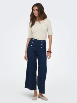 ONLNEW High waist Brede pasvorm - bijgesneden Cropped Jeans
