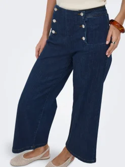 ONLNEW High waist Brede pasvorm - bijgesneden Cropped Jeans
