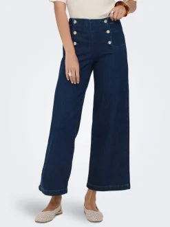 ONLNEW High waist Brede pasvorm - bijgesneden Cropped Jeans