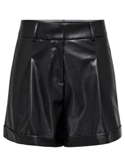 ONLODA Mid waist Regular fit Short van synthetisch leer