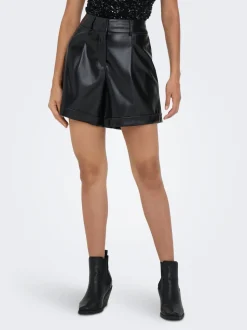 ONLODA Mid waist Regular fit Short van synthetisch leer