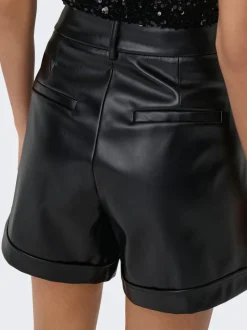 ONLODA Mid waist Regular fit Short van synthetisch leer