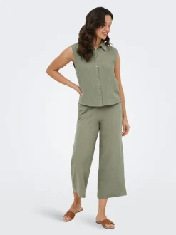 ONLSIESTA Cropped fit Linnen Culotte broek