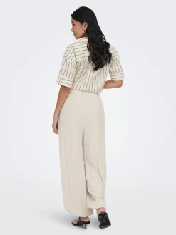 ONLSIESTA Wide leg fit Linnen Broek met wijde pijpen