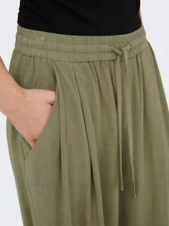 ONLSIESTA Wide leg fit Linnen Broek met wijde pijpen