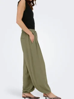 ONLSIESTA Wide leg fit Linnen Broek met wijde pijpen