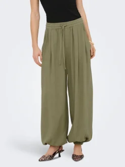 ONLSIESTA Wide leg fit Linnen Broek met wijde pijpen