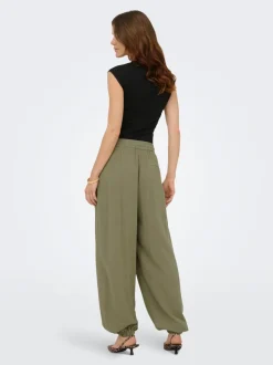 ONLSIESTA Wide leg fit Linnen Broek met wijde pijpen