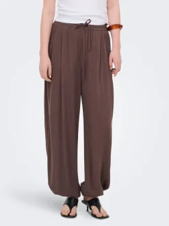 ONLSIESTA Wide leg fit Linnen Broek met wijde pijpen
