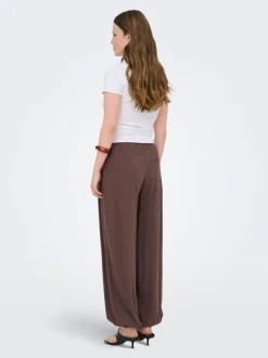 ONLSIESTA Wide leg fit Linnen Broek met wijde pijpen