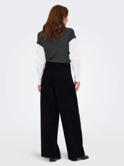 ONLSVEA-NESSA Wide leg fit Ribfluwelen broek