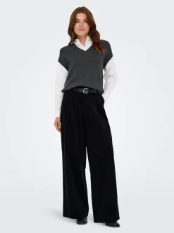 ONLSVEA-NESSA Wide leg fit Ribfluwelen broek