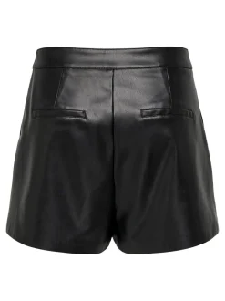 ONLTRICIA Mid waist Baggy fit Short van synthetisch leer