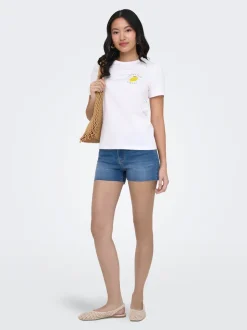 ONLWAUW Mid waist Regular fit Denim shorts