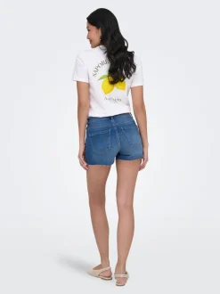 ONLWAUW Mid waist Regular fit Denim shorts