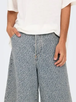 ONSCARL Mid waist Baggy fit Short met 5 zakken