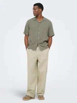 ONSDAVES Wide leg fit Linnen Broeken