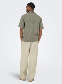 ONSDAVES Wide leg fit Linnen Broeken