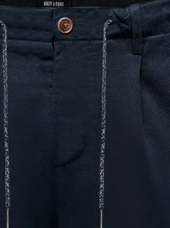 ONSLEO Tapered fit - cropped Linnen Chinobroek