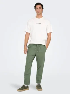 ONSLINUS Tapered fit Linnen Joggingbroek
